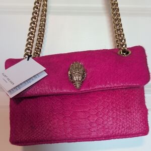 Kurt Geiger Pink Shoulder Bag with Gold Chain
